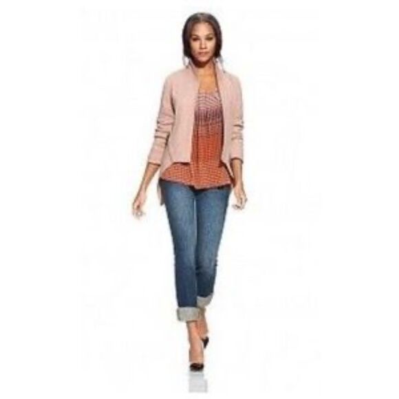 CAbi Rosewater Boiled Wool Valentina Open Front Blazer Jacket in Blush Pink M - Picture 2 of 9